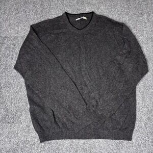 Tommy Bahama Men's V-Neck Cashmere Sweater XL Black/Dark Grey